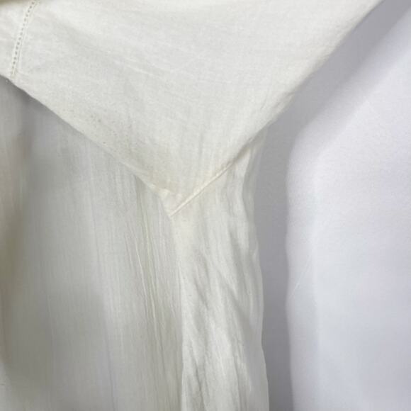 Azure Skies Cream XXS Drop Waist Embroidered Dress Tassel VNeck Short Sleeve - Picture 6 of 11